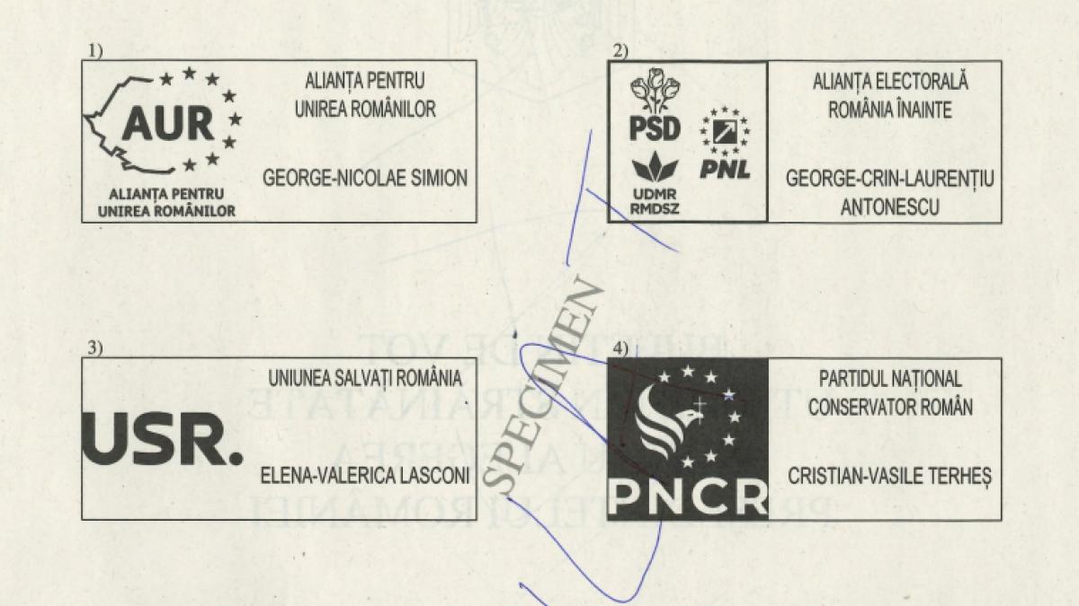 Cum arata buletinul de vot prezidential